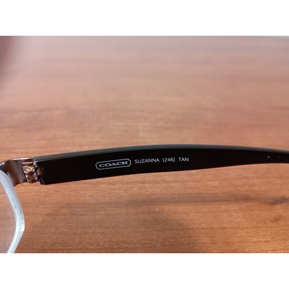 Coach Eyeglasses FRAME ONLY SUZANNA 246 TAN 52-17-135 Brown Metal Half Rim - Picture 6 of 9